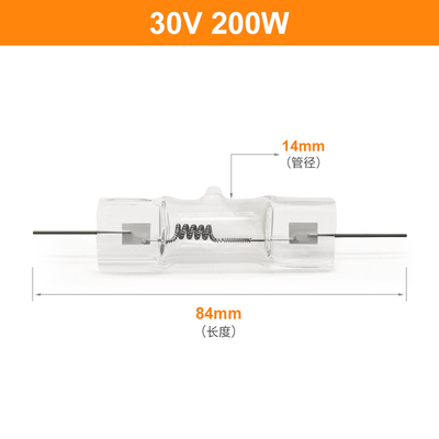 30V 200W ছোট হ্যালোজেন ডিসপ্লে অপটিক ল্যাম্প 250W কোয়ার্টজ হ্যালোজেন বাল্ব
