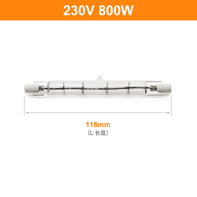 230V 800W R7s হ্যালোজেন বাল্ব 118mm ডিমেবল ডাবল এন্ডেড লিনিয়ার হ্যালোজেন ল্যাম্প