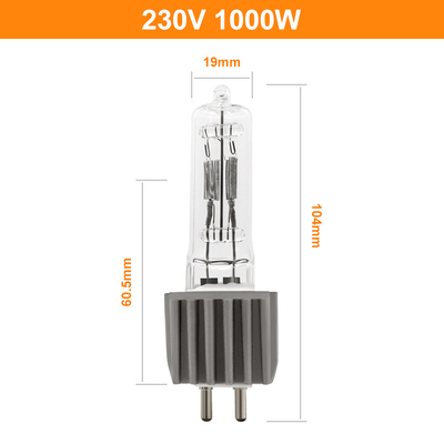 230V 1000W G9.5 কোয়ার্টজ টংস্টেন হ্যালোজেন বাল্ব স্টেজ স্টুডিও OSRAM FEP এর সাথে সামঞ্জস্যপূর্ণ