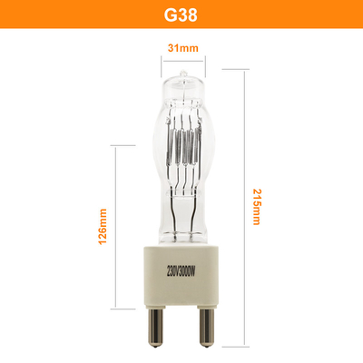 230V 3000W মেরিন সার্চলাইট বাল্ব বোট হ্যালোজেন লাইট G38 3200K স্টেজ স্টুডিও