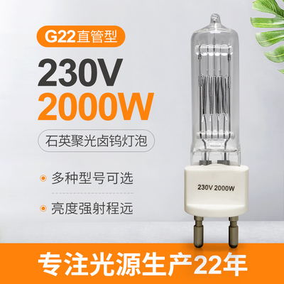 230v 2000w G22 কোয়ার্টজ হ্যালোজেন বাল্ব দ্বি পিন হ্যালোজেন ল্যাম্প বিস্ফোরণ প্রমাণ