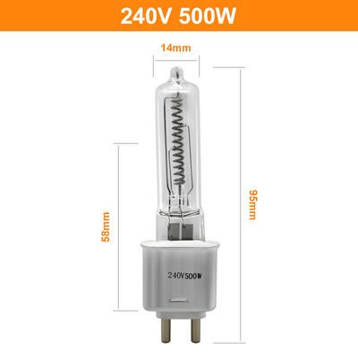 240V 500 ওয়াট কোয়ার্টজ হ্যালোজেন বাল্ব লুমেনস হাই G9.5 ইনফ্রারেড হিটিং থিয়েটার টিভি ভিডিও