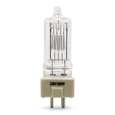 230V 650W GX9.5 হ্যালোজেন ডিসপ্লে অপটিক ল্যাম্প স্টেজ থিয়েট্রিক্যাল 3400K 300H 20000 লুমেন