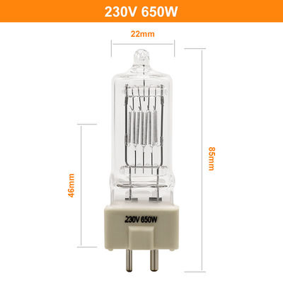 16250lm স্টেজ লাইট হ্যালোজেন বাল্ব GY9.5 650W 230V হ্যালোজেন কোয়ার্টজ ল্যাম্প থিয়েটার স্পটলাইট বাল্ব