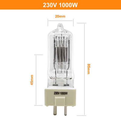 230V 1000w কোয়ার্টজ হ্যালোজেন লাইট GY9 5 মেরিন সার্চলাইট বাল্ব 85mm