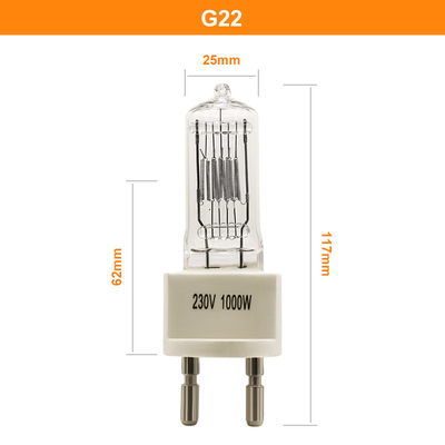 একক শেষ হ্যালোজেন ডিসপ্লে অপটিক ল্যাম্প 3200k 230V 1000 ওয়াট G9.5