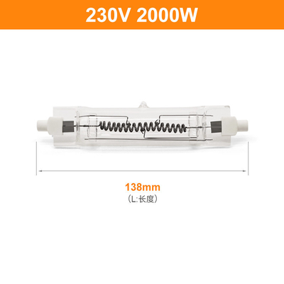 230V 2000W R7s লিনিয়ার হ্যালোজেন বাল্ব টিউব টাইপ 138mm 50000lm ডাবল শেষ