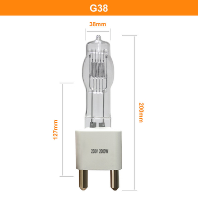 230v 2000w G38 কোয়ার্টজ হ্যালোজেন গ্লোবস টংস্টেন ল্যাম্প বাল্ব
