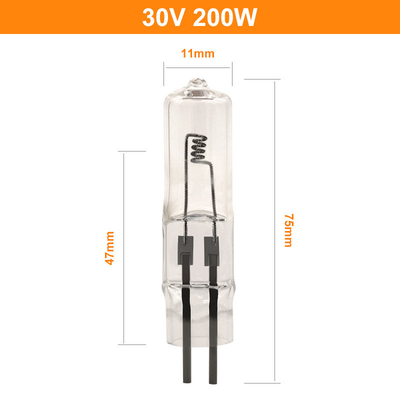 30V 200W হ্যালোজেন ডিসপ্লে অপটিক ল্যাম্প টু পিন হ্যালোজেন বাল্ব ছোট পুঁতি সন্নিবেশের ধরন