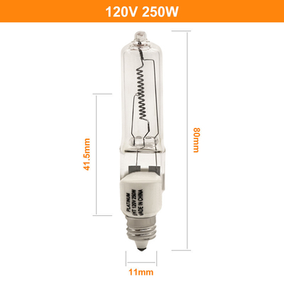 120V 250W সিঙ্গেল এন্ড হ্যালোজেন বাল্ব Jd E11 মিনি ক্যান্ডেলাব্রা ইনস্ট্রুমেন্ট ল্যাম্প