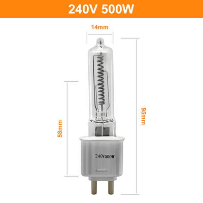 T4 500w কোয়ার্টজ ল্যাম্প লুমেনস হাই G9.5 হ্যালোজেন ইনফ্রারেড হিট ল্যাম্প 240v