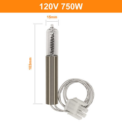 120V কোয়ার্টজ টংস্টেন হ্যালোজেন ল্যাম্প 750w G9.5 কোয়ার্টজ বাল্ব জ্যাকেটেড ইনফ্রারেড