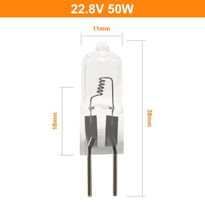 22.8V 50W একক শেষ হ্যালোজেন ল্যাম্প অক্ষীয় ফিলামেন্ট অপারেটিং থিয়েটার ল্যাম্প