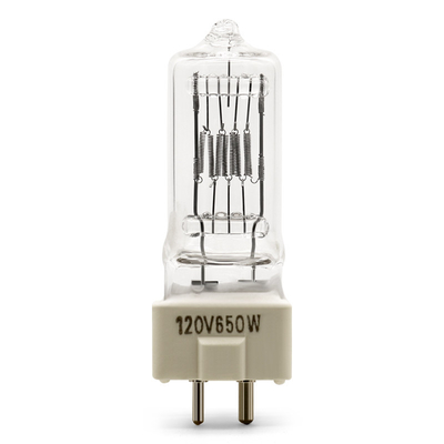 120V 650W দ্বি পিন হ্যালোজেন বাল্ব কোয়ার্টজ টংস্টেন বাণিজ্যিক ভিডিও লাইট স্টেজ
