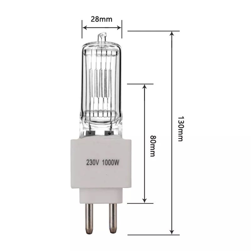স্টেজ লাইটিং এর জন্য 230V 1000W কোয়ার্টজ হ্যালোজেন বাল্ব কোয়ার্টজ ল্যাম্প হ্যালোজেন লাইট