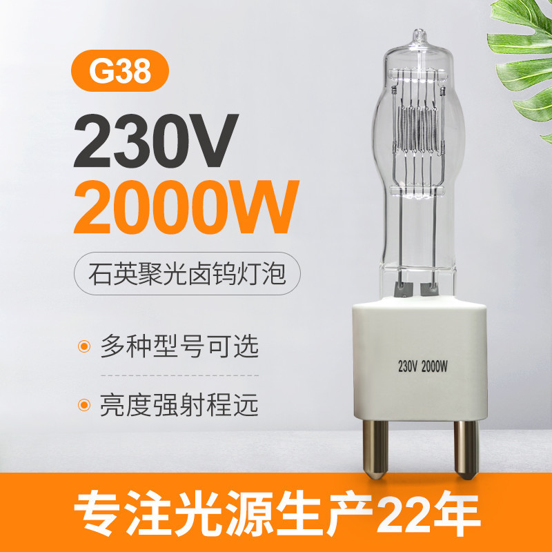 230v 2000w G38 কোয়ার্টজ হ্যালোজেন গ্লোবস টংস্টেন ল্যাম্প বাল্ব