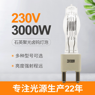 230V 3000W মেরিন সার্চলাইট বাল্ব বোট হ্যালোজেন লাইট G38 3200K স্টেজ স্টুডিও
